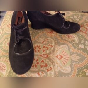 Beautifeel 37 6.5 6 1/2 black suede wedge heels shoes